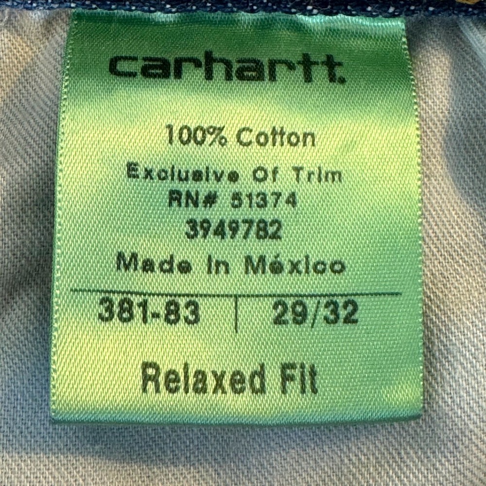 Carhartt 381-83 Jeans Men's 29x32 Blue Denim Relaxed Fit Workwear 100% Cotton - Picture 7 of 9